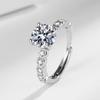 New Moissanite Ring 925 Sterling Silver Shining Adjustable Simplicity Exquisite for Women Jewelry Wedding Plated 18K White Gold