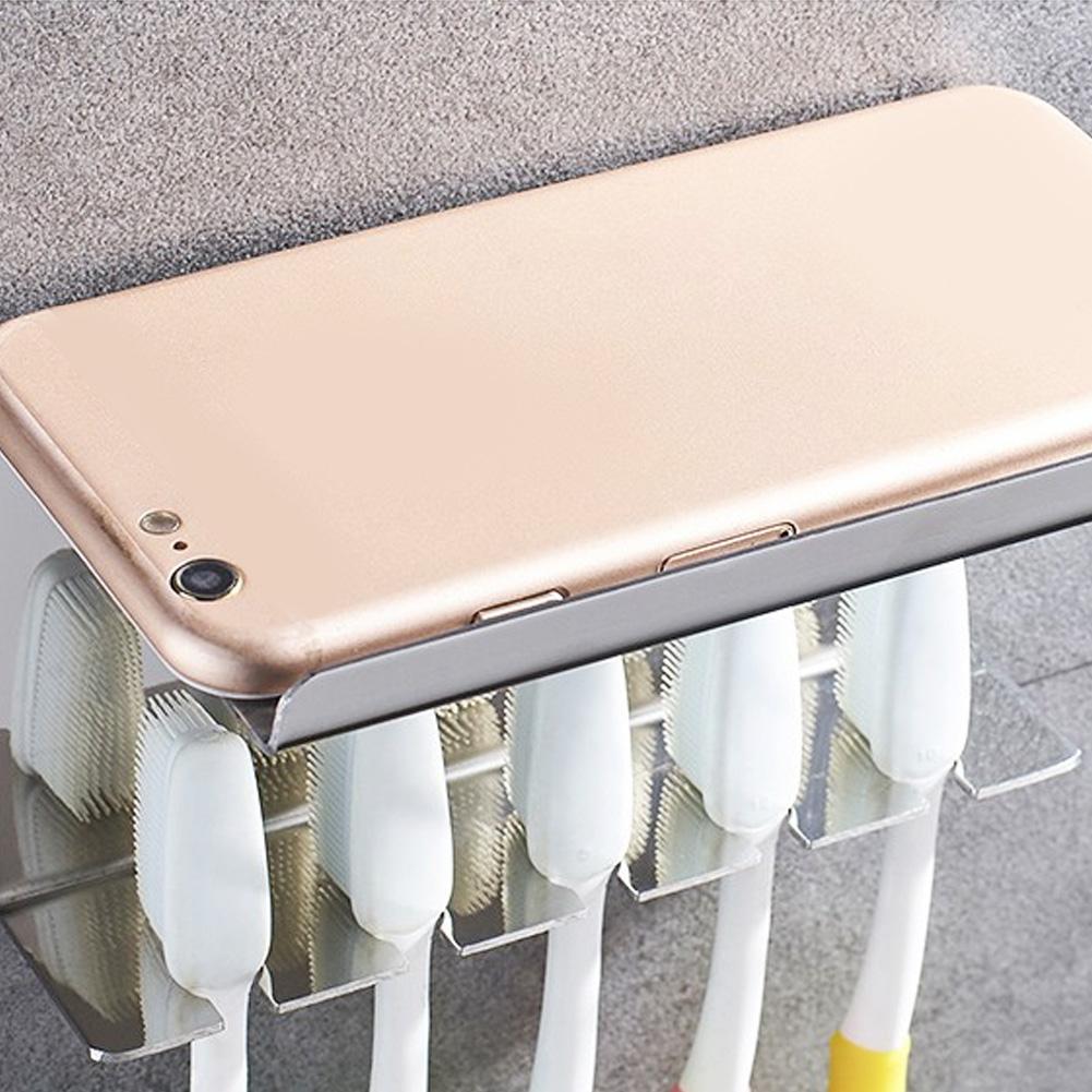 Stainless Steel Bathroom Roll Paper Holder Paper Towel Storage Rack Phone Holder