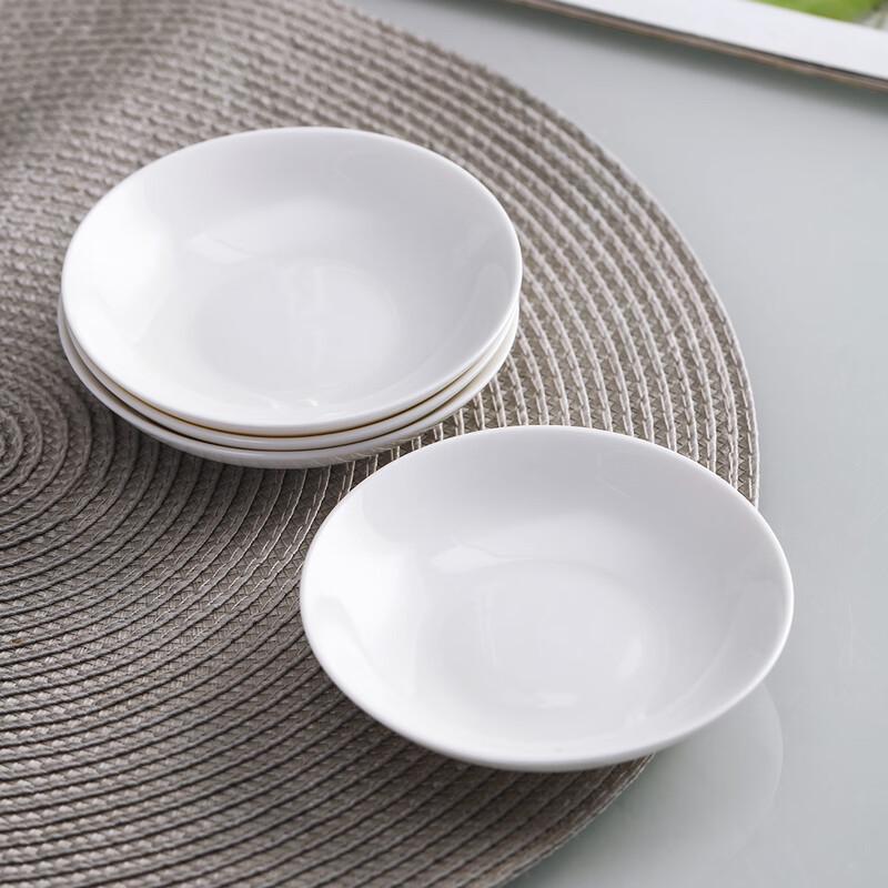 Jingdezhen Pure White Ceramic Sauce Dish Set (4-pack)