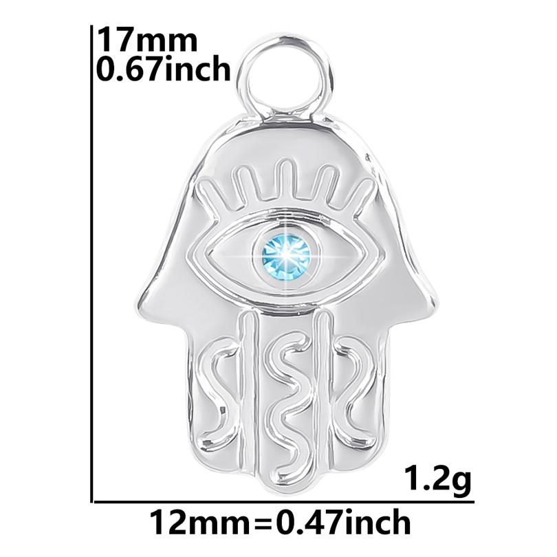 5pcs/Lot Turkish Evil Eye Hand Pendants For Jewelry Making Supplies Statement Charm Stainless Steel Pendant DIY Necklace Earring