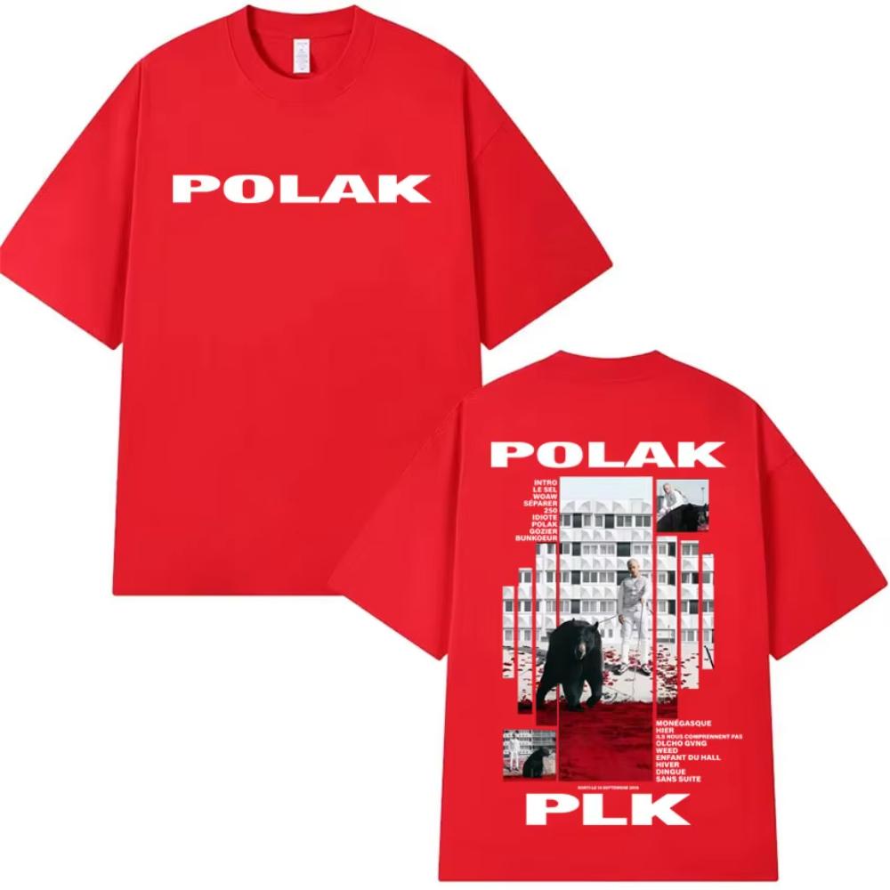 Sänger Polak Plk Baumwoll-Print T-Shirts Neuheit T-Shirt Herren Damen Y2K Trend Lässige Kurzarm Kleidung Sommer Streetwear T-Shirt