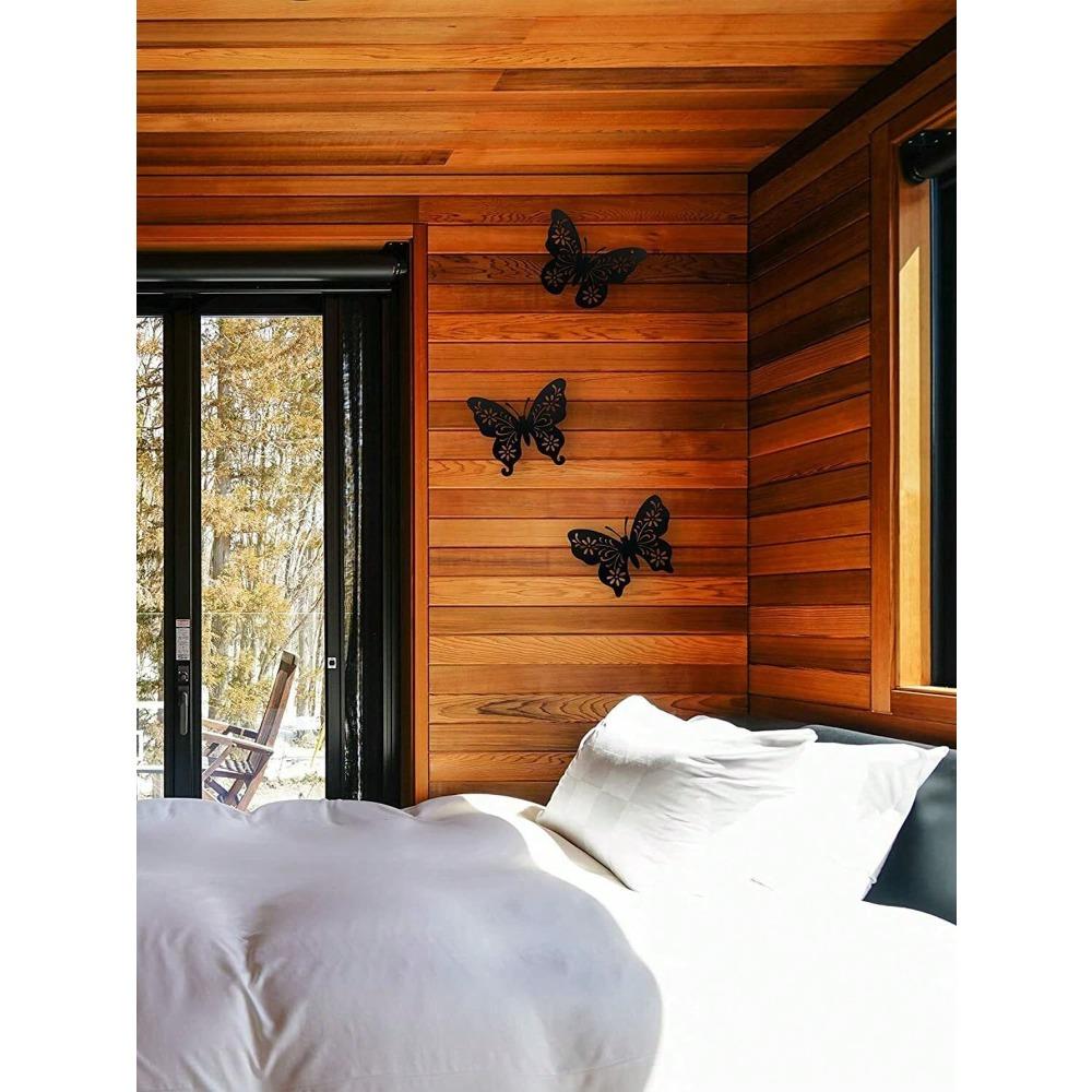 3D Metal Hummingbird Wall Art Set of 3, Modern Black Hanging Decor for Home Garden