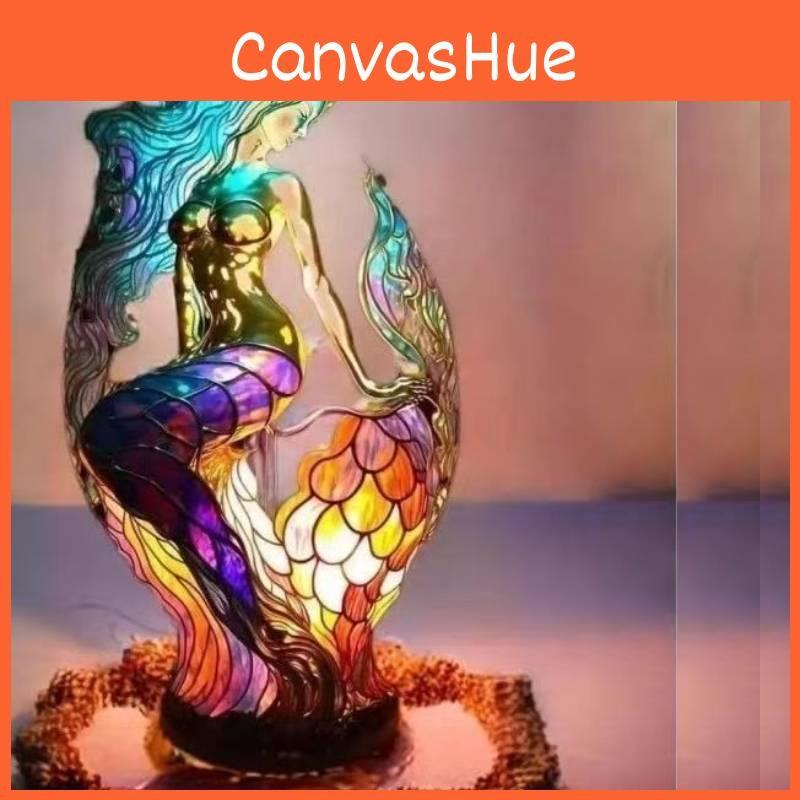 Vintage Resin Colored Mermaid Table Lamp For Daily Home Decorations And Gifts