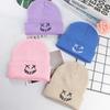 Herbst Winter Strickmütze Lustige Gesichts Mütze Vielseitig für Damen Streetstyle Personalisierte Stickerei Wollmütze Warme Zehenkappe Unisex