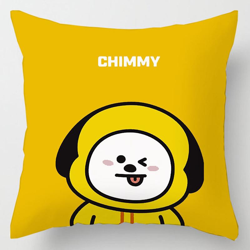 Cartoon Bt21 Cushion Cover Decorative Soft Pillow Case Sofa Car Protector Throw