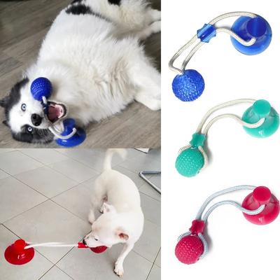Interactive Suction Cup Push TPR Ball Toys, Elastic Ropes, Tooth Cleaning Chewing Supplies for Dog Puppy Molar Bite