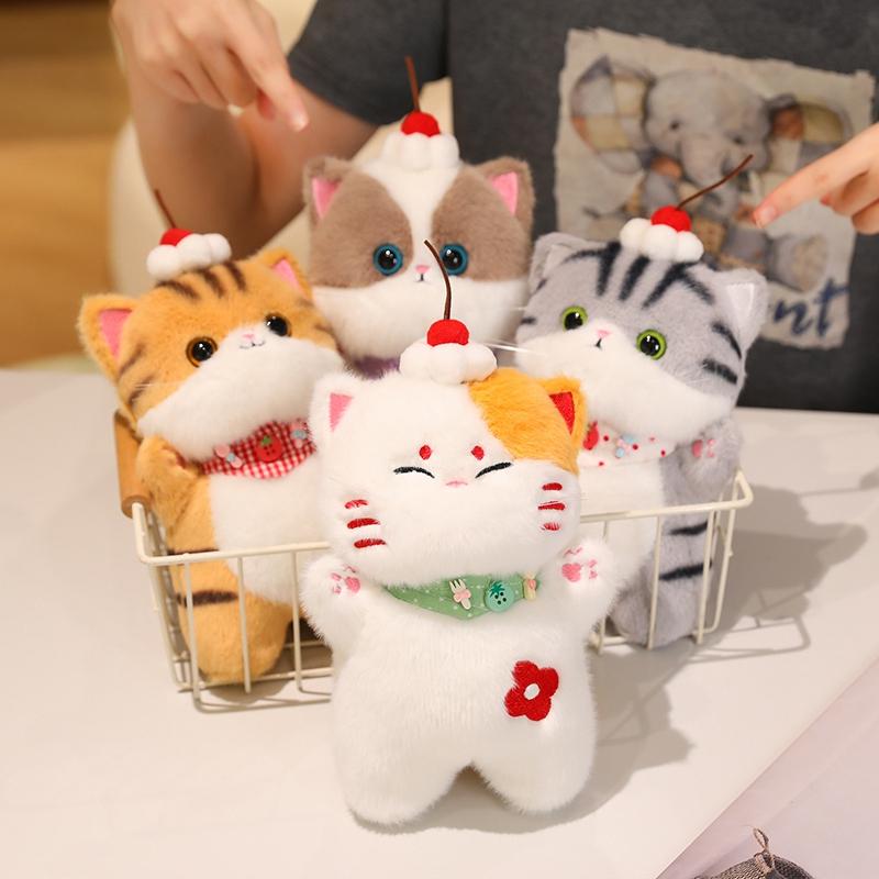 1Pc 20CM Kawaii Cat Plush Doll Toy Cartoon Ragdoll Cat Lucky Cat Siamese Cat with Accessories Stuffed Soft Animal Doll Gifts
