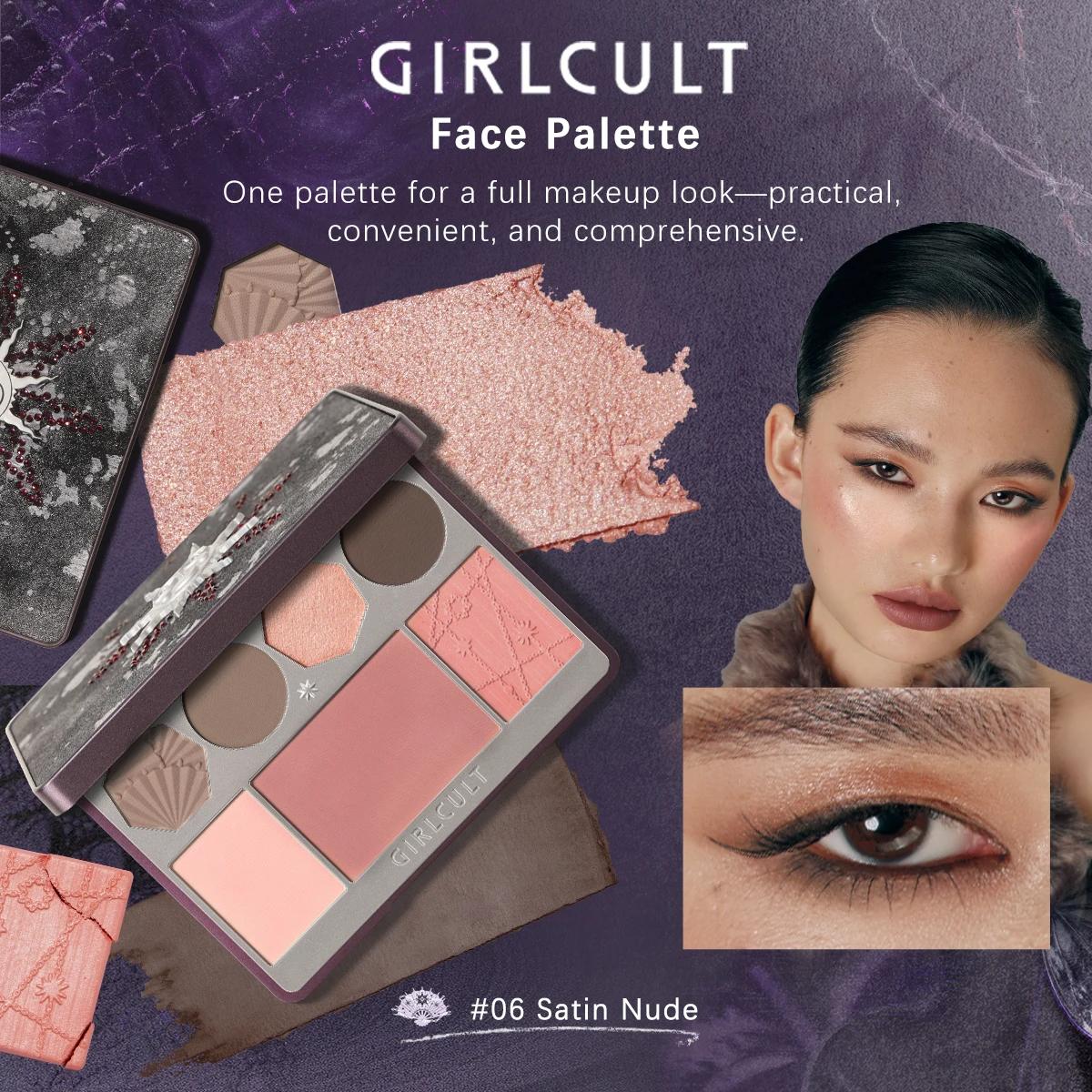 

Girlcult Face Palette(04-06),Multi-Purpose,Fine Powder Texture,Smooth & Minimal Fallout,3D Sculpting Effect,Wear Alone or Layer 06 Satin Nude