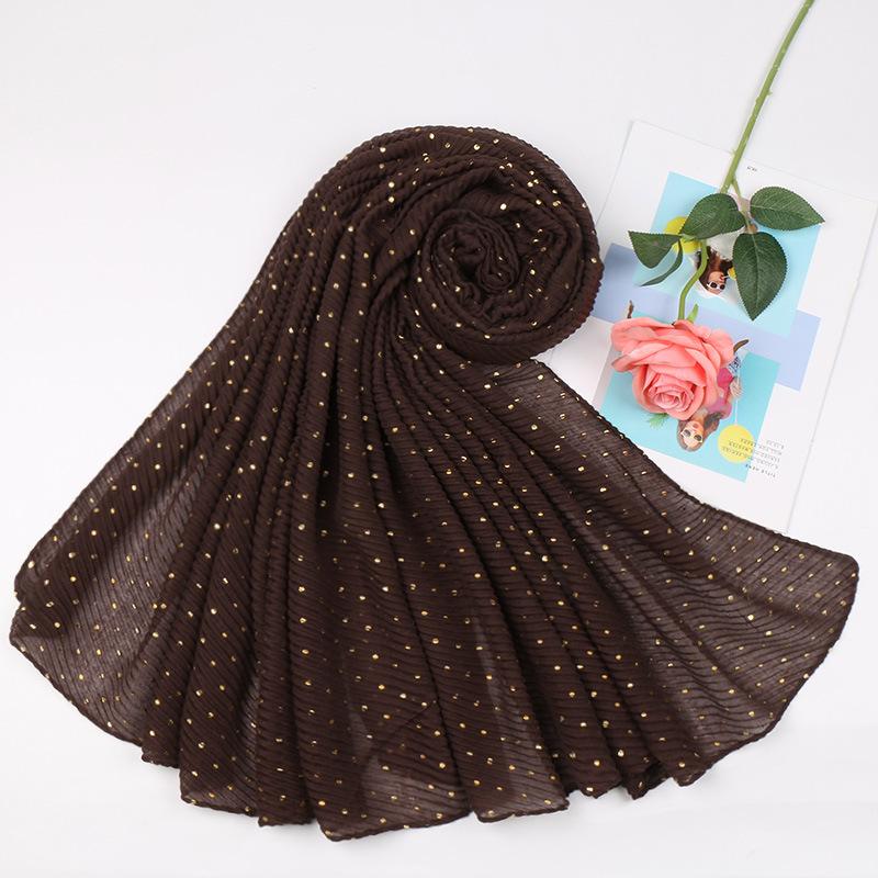 90*200cm muslim crinkle hijab scarf islamic sprinkle gold scarves with hot stamping foulard femme musulman solid shawls
