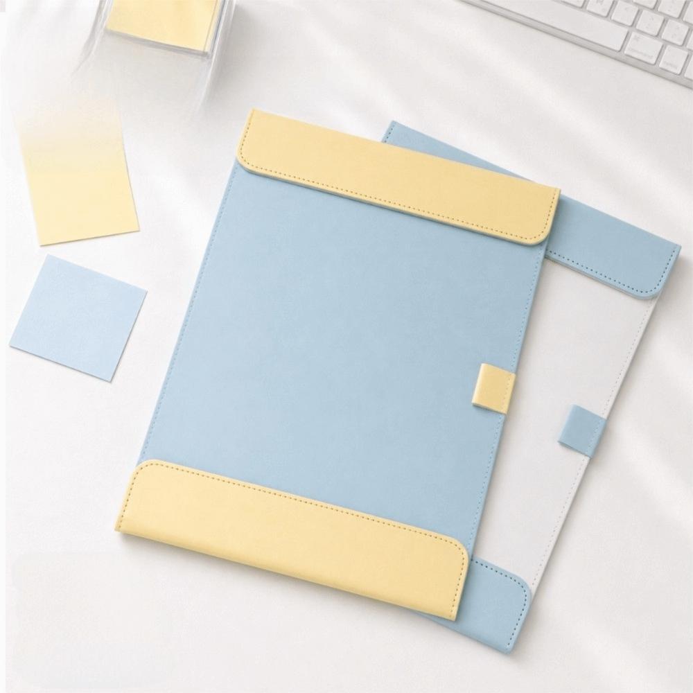 A4 size Leather Clipboard Magnetic Closure Widening Design Clipboard Folder PU Leather Single Clip Test Paper Holder