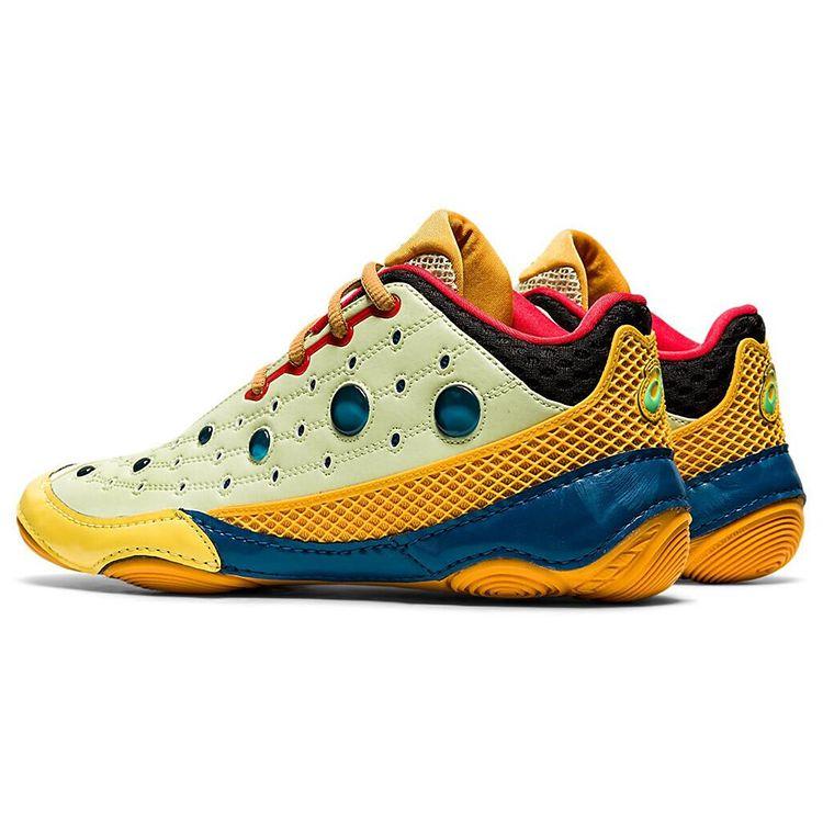 Asics Kiko Kostadinov X  Classic Color Block Synthetic Leather Low Top Casual Running Shoes Women sneaker Yellow Blue 1022A337-100