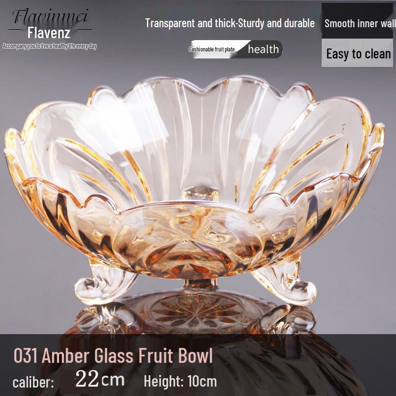 Flavinmci Crystal Glass Fruit & Candy Plate