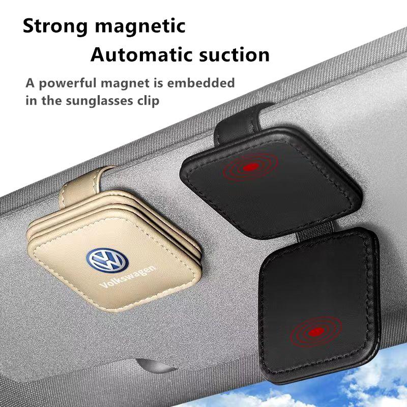 Car Sun Visor Glasses Sunglasses Clip Card Ticket Holder For VW Volkswagen Golf Polo Passat Jetta Interior Mouldings KSDE-U54 Zj8