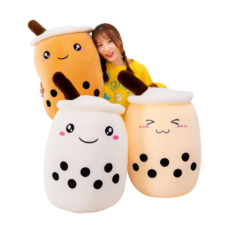 Cute Bubble Tea Throw Pillow, Girls Bed Sleeping Doll Doll Plush Toy