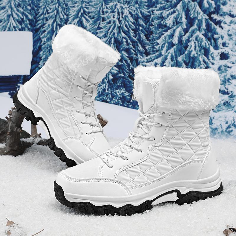 TUINANLE Winter Snow Boots Women Ankle Boots Men Shoes Motorcycle Boots Female