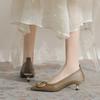 Pointed stiletto high heels commuting temperament shallow mouth metal buckle spring new fashion single shoes women