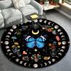 1 Stück Schöne Blaue Schmetterlingsmuster Runde Bodenmatte, Rutschfest für Wohnzimmer Schlafzimmer Stuhl Teppiche Heimdekoration Geschenke, Heimdekoration Zimmerdekoration