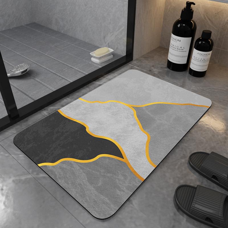 1PC Bathroom Absorbent Floor Mat Diatom Mud Upholstered Toilet Foot Mat Toilet Non-Slip Quick Drying Floor Mat Home Decor