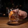 A Glass Cup with Multi-sized Carved Designs Transparent Texture Practical and Beautiful Drinking Cup Beer Glass Wine Glass Cup