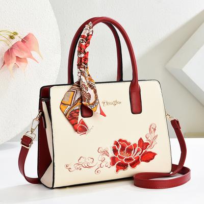 Schicke Mama Herbst und Winter 2025 Neue Elegante Handbestickte Schulterhandtasche mit großem Fassungsvermögen Damen Nationalstil Tasche