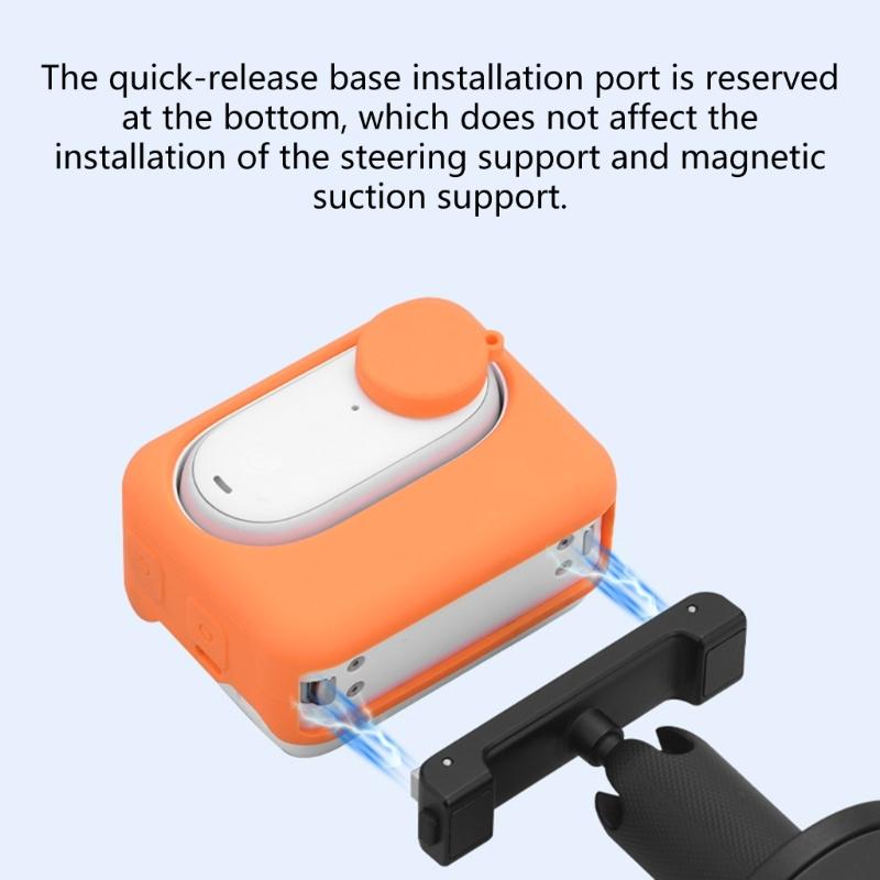 Silicone Cover For  360 GO3 Camera Case with Lens Protector Battery Compartment Protective Cover For Sports Camera