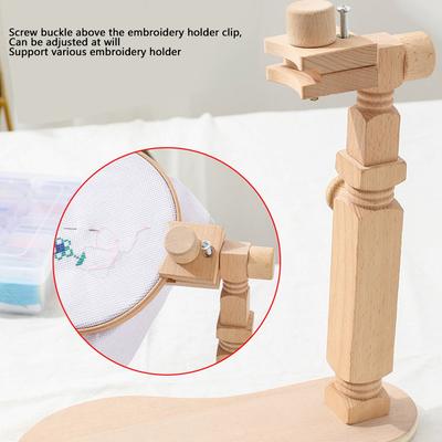 Stitch Stand Embroidery Hoop Embroidery Wooden Hoop Stand Stitch Set Ring Frame Adjustable Sewing Tools Sewing Tools