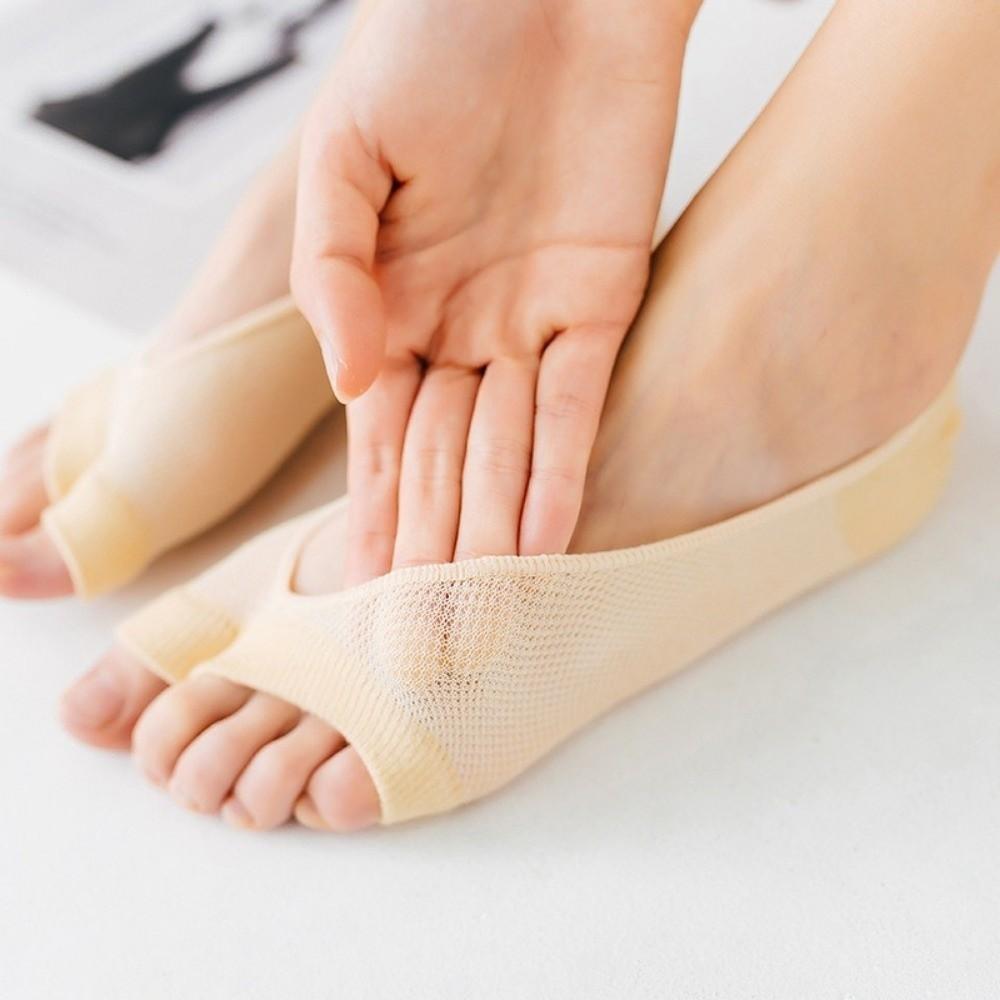 Breathable Two Toe Socks Shallow Mouth Boat Socks Elegant Open Toe Socks High Heels