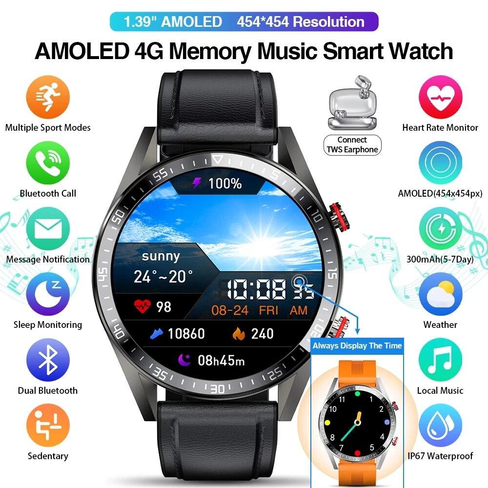 454 * 454 Smart Watch Screen Visualizza sempre Bluetooth Time Call Music  Spot Smartwatch per uomini Cuffie Android Tws acquista in modo economico —  spedizione gratuita, recensioni reali con foto — Joom
