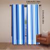 2 Stück Blau-Weiß gestreifter Vorhang Retro-Streifenfarben Abstraktes Vintage-Design Geeignet für Schlafzimmer, Badezimmer, Wohnzimmer