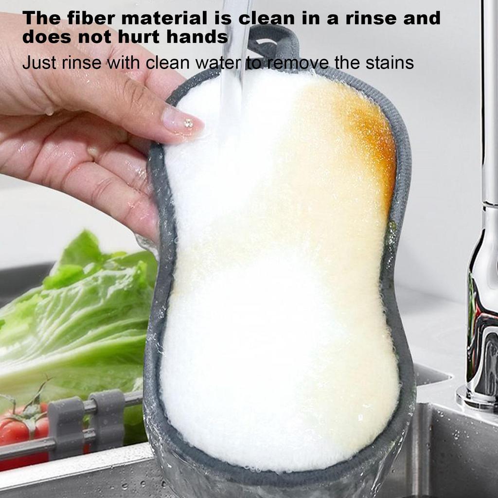 Dish Sponges Kitchen 6 Pieces Double-Sided Cleaning Sponges Washable Scrubber For Pot Washing Sink Pan Dish Home Kitchen