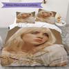 Biancheria da letto personalizzata Billie Eilish, Set copripiumino Copripiumino Federa Regalo di compleanno per la casa(1 * copripiumino + 2 * federa, senza nucleo)_xia