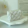Floral Quilted Makeup Bag - Large Capacity Travel Cosmetic Storage, Non-Collapsible Design