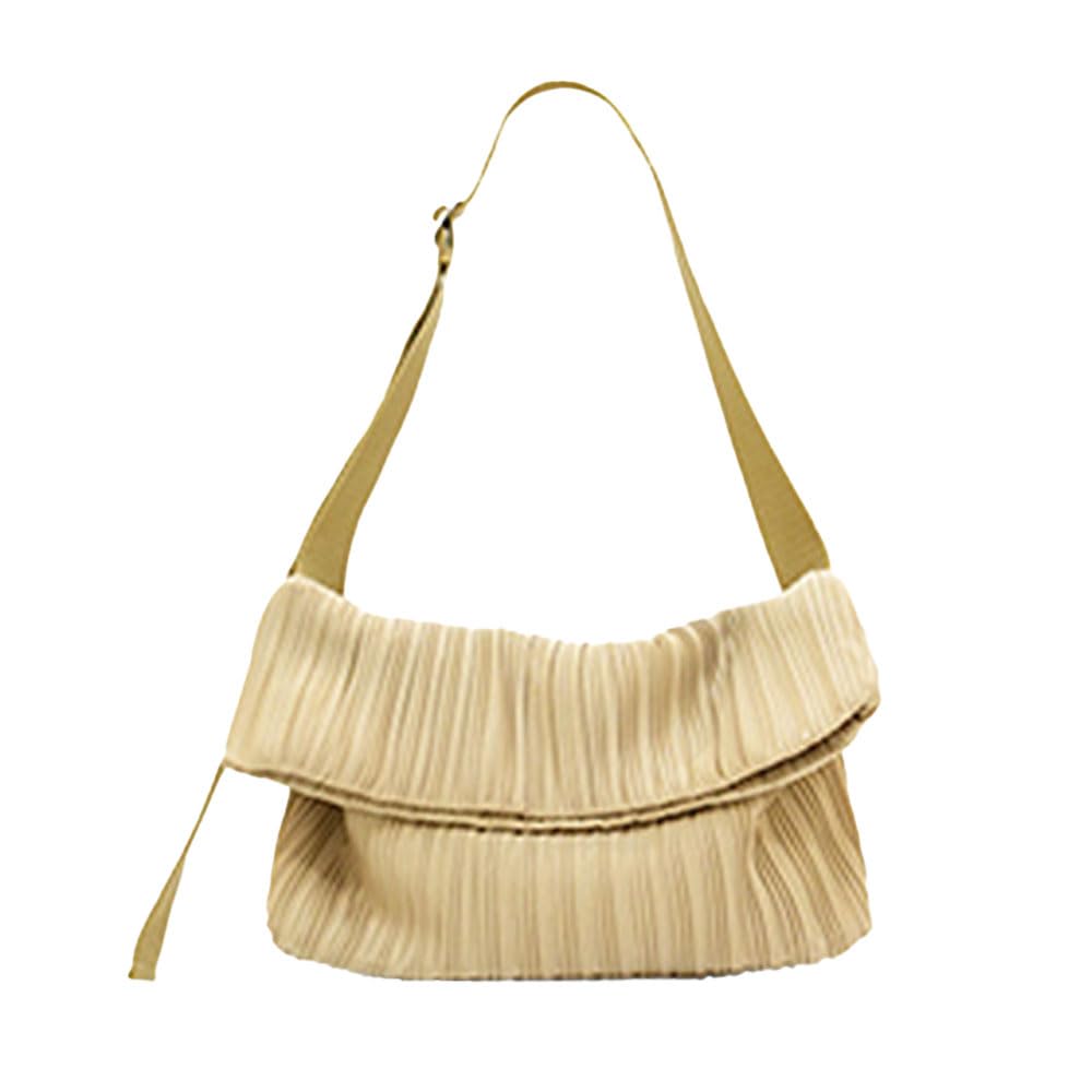 BLUEORB Foldover Bag, 2-Way Shoulder Bag, Women's, Korean Fashion (Champagne Beige)