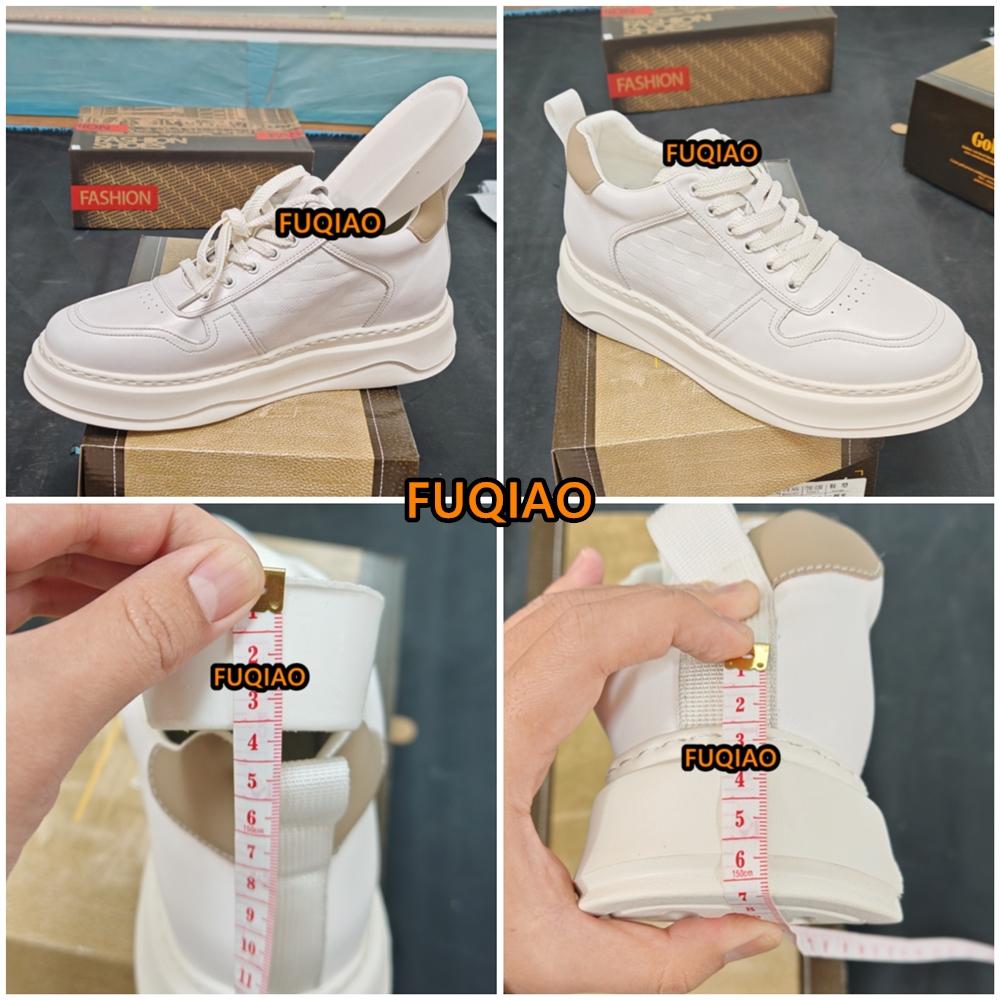 Tênis de Casal com Aumento de Altura de 6cm em Couro Genuíno Tamanho Grande Sapatos Casuais com Elevador Homens Mulheres Conforto Sapatos de Plataforma com Sola Grossa