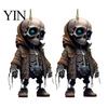 Lightweight Acrylic Car Decor 2Pcs Hoodie Skeleton Ornaments, 2D Flat Pendants, Gothic Backpack Pendant And Keychain Charm Style Hanging Ornaments for