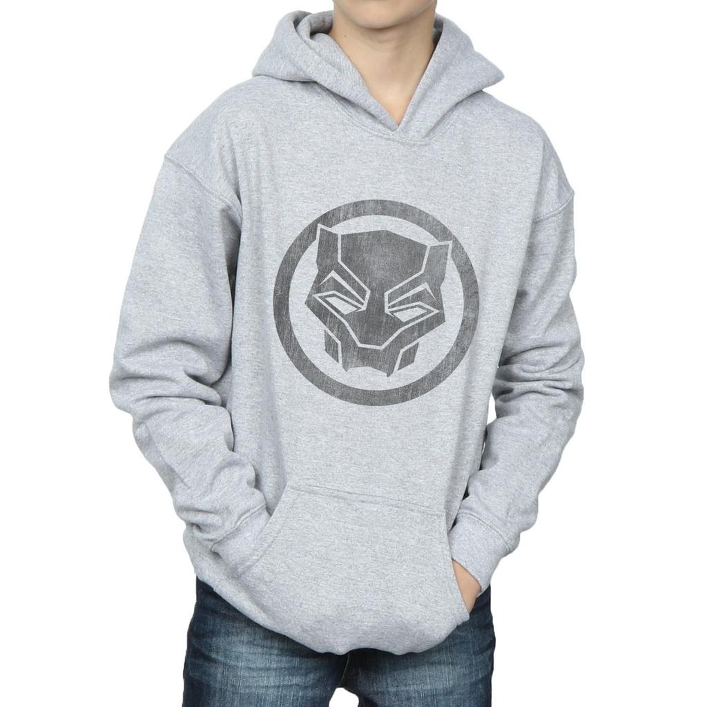 Marvel Boys Black Panther Distressed Icon Hoodie