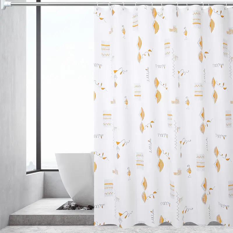 Shower Curtains 180cm PVC Leaves Modern Style Bathroom Curtain with Hooks Waterproof 71 Inches Simple Funny Shower Curtain Daily