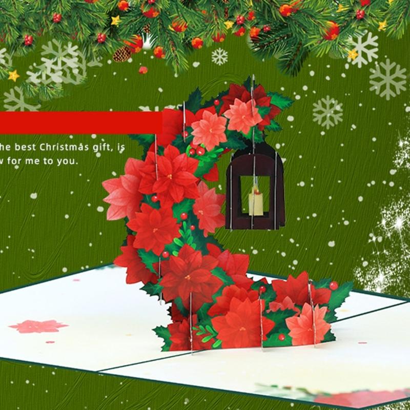 Artistic Stereoscopic Holiday Card Handcrafted Sustainable Greeting For Christmas Birthdays And Special Incidents