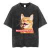 Nuovo Arrivo Abbigliamento Unisex Maglietta T-Shirt T-shirt per Unisex Abbigliamento Uomo Band Rock Radiohead The Bend Gatto Divertente Lavato Vintage