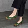 Fashion GKTINOO  Retro Square Toe Shallow Flat Shoes 2025 Spring Autumn New Genuine Leather Loafers Soft Sole Women's Slip-on Shoes