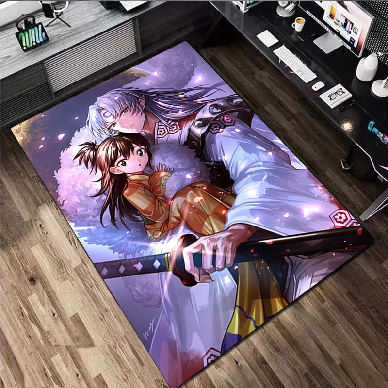 1Pc Inuyasha Print Rug - Home Decoration Carpet For Living Room Bedroom Flooring Computer Chair Area Rug