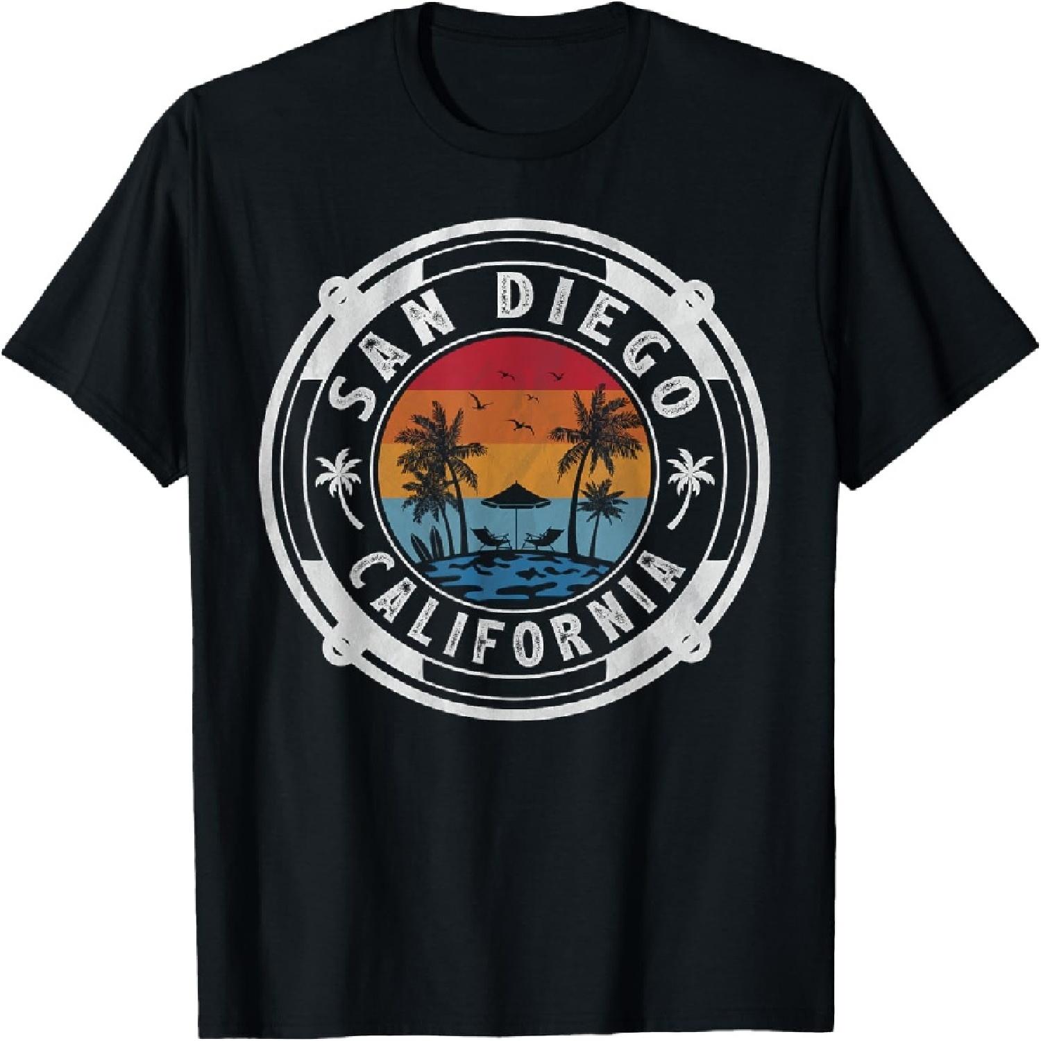 San Diego Beach California Summer Vacation Vintage Sunset T-Shirt XXXXXL разноцветный