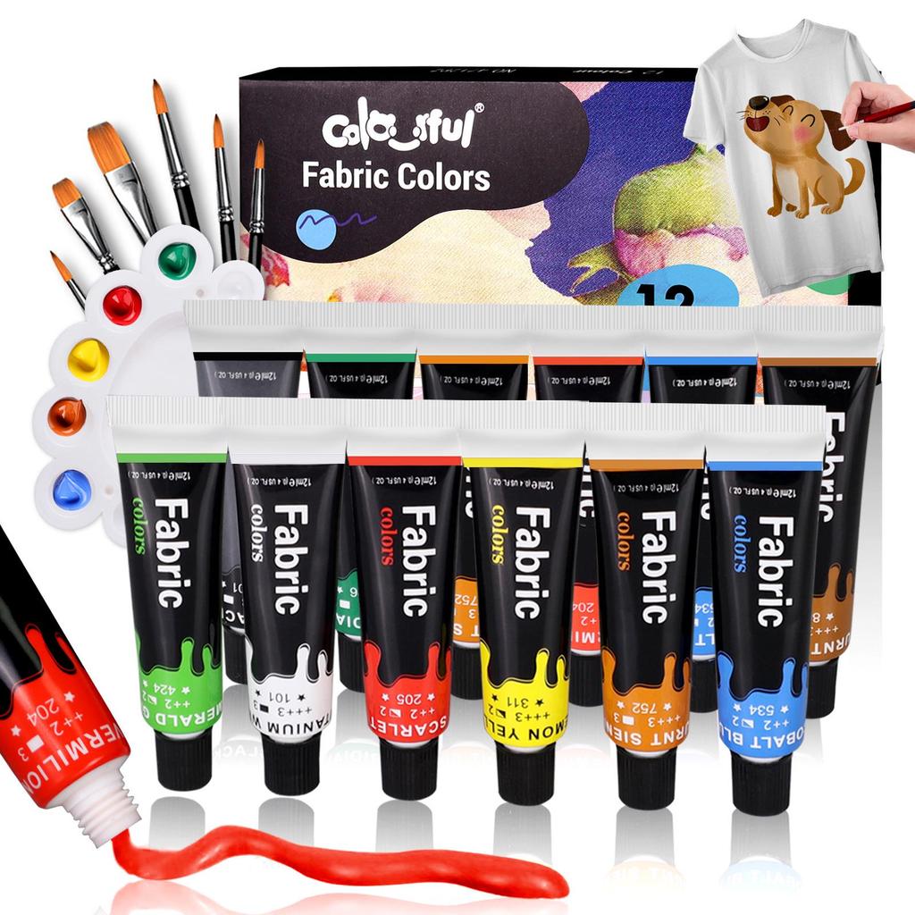 Cailèfú Waterproof Fade-Resistant Textile Pigment Set for DIY Graffiti Coloring