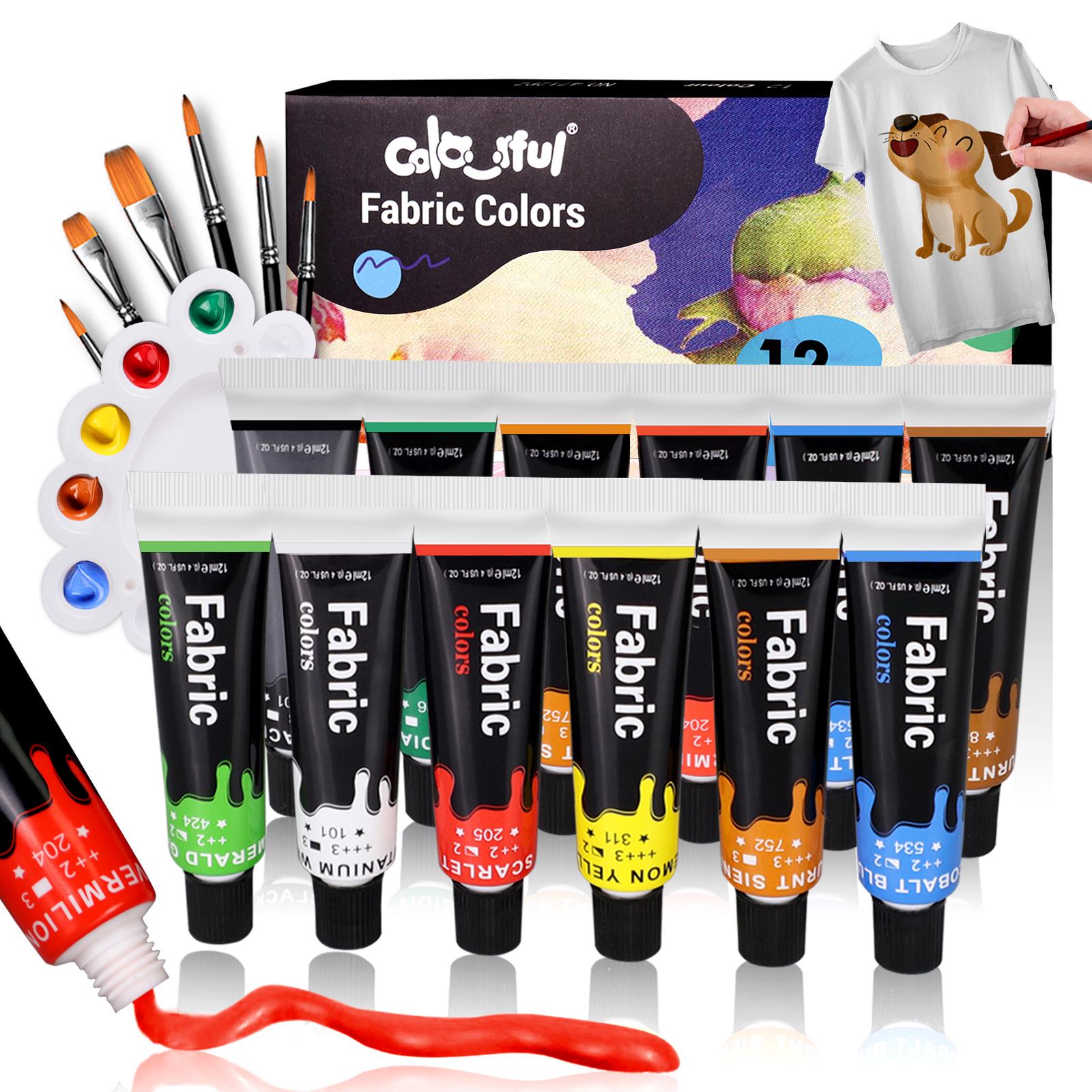 Cailèfú Waterproof Fade-Resistant Textile Pigment Set for DIY Graffiti Coloring