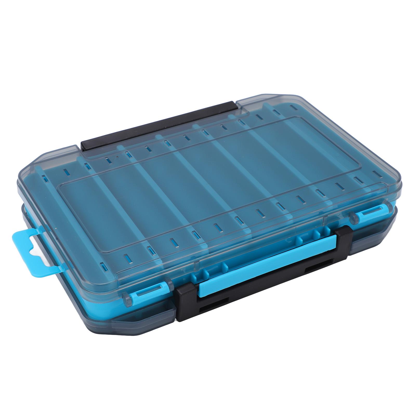 

Двусторонняя коробка для приманок Дышащая вентиляция Защита от падения Двусторонняя рыболовная коробка Защита от потери с ручкой Рыбалка синий