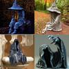 Halloween Resin Witch Solar Garden Light With Decorative Sculpture For Holiday Outdoor Decor