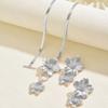 3pcs/Set OT Clasp Floral Earrings Jewelry Sets Exaggerated Snake Chain Necklace  Summer Beach
