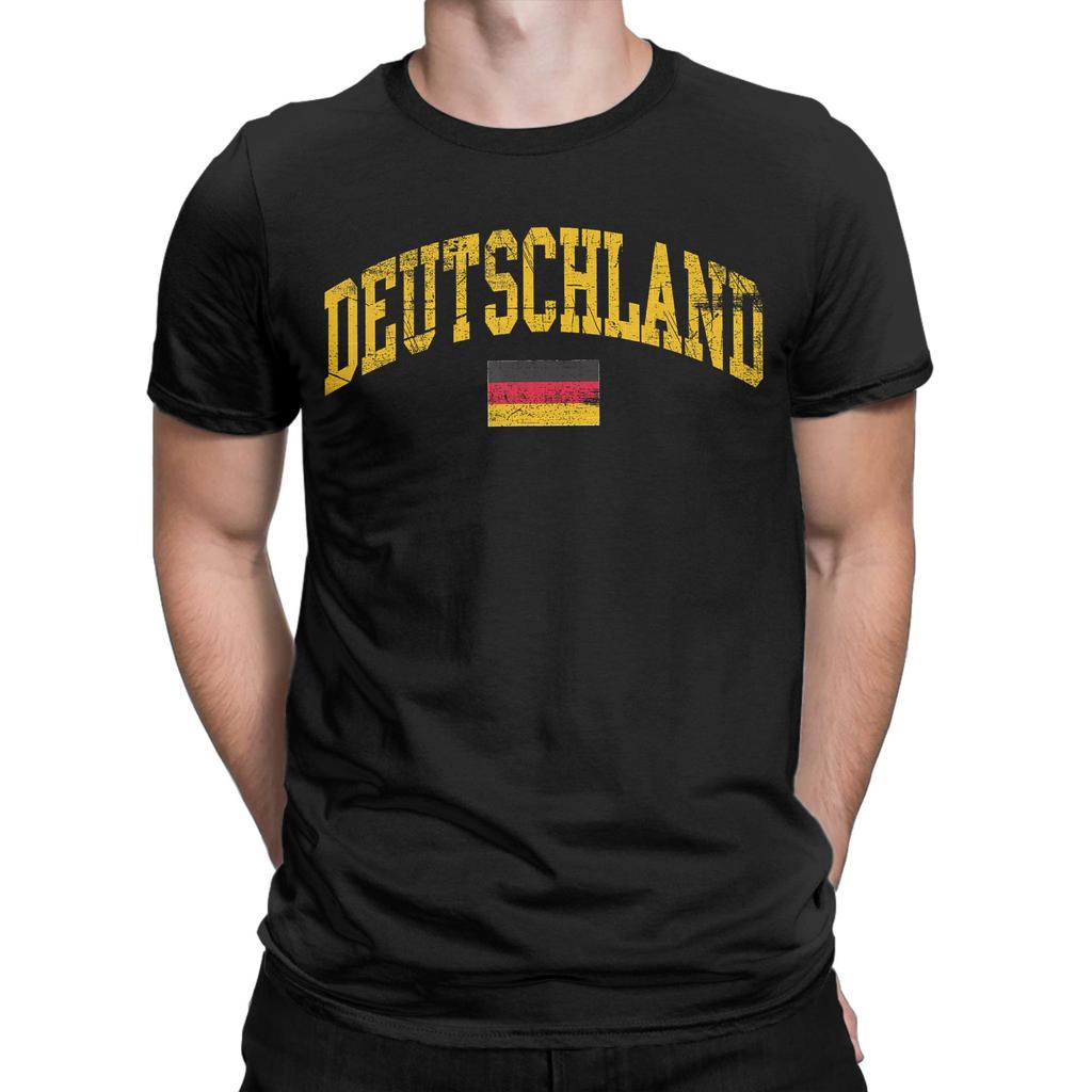 Mens TShirts Germany Deutschland German Flag Funny Pure Cotton Tees Short Sleeve  T Shirt Crewneck Clothes Unique