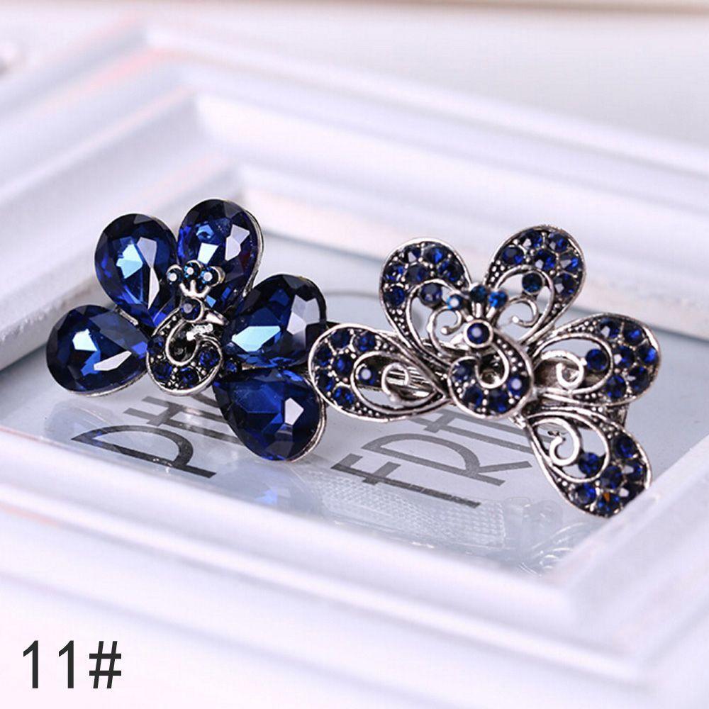 Fashion Women Metal Rhinestone Flowers Hairpin Butterfly Hair Clip Bow Knot Barrette