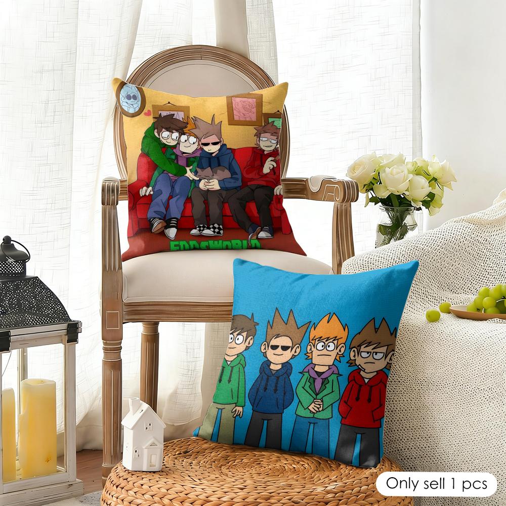 Cartoon Anime Eeddsworld Cushion Cover Organic Linen Square Pillow Case Durable Nonallergenic And Kind To Skin